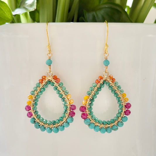 Aruba (2025 edition) Ombré Double Beaded Midi Teardrop Earrings
