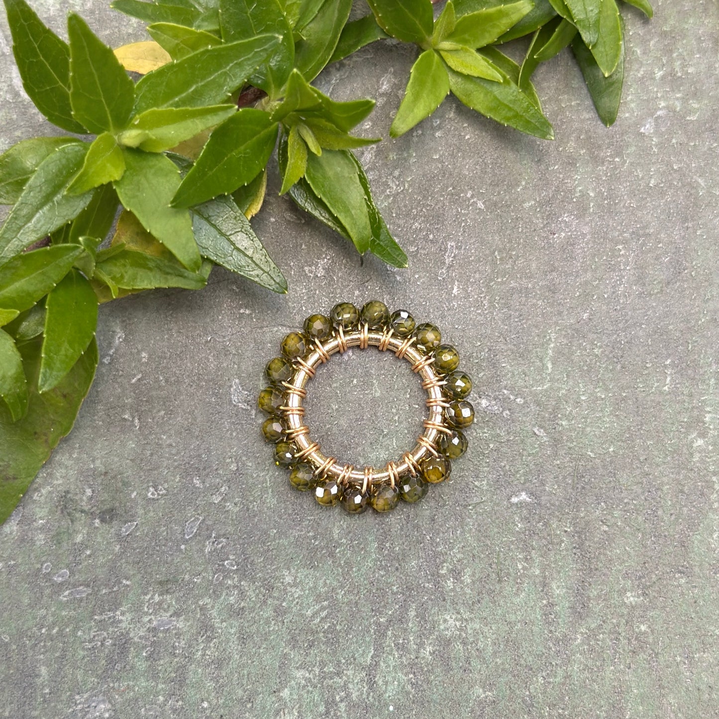 Dark Olive Green Peridot Midi Pendant For Necklace Chain