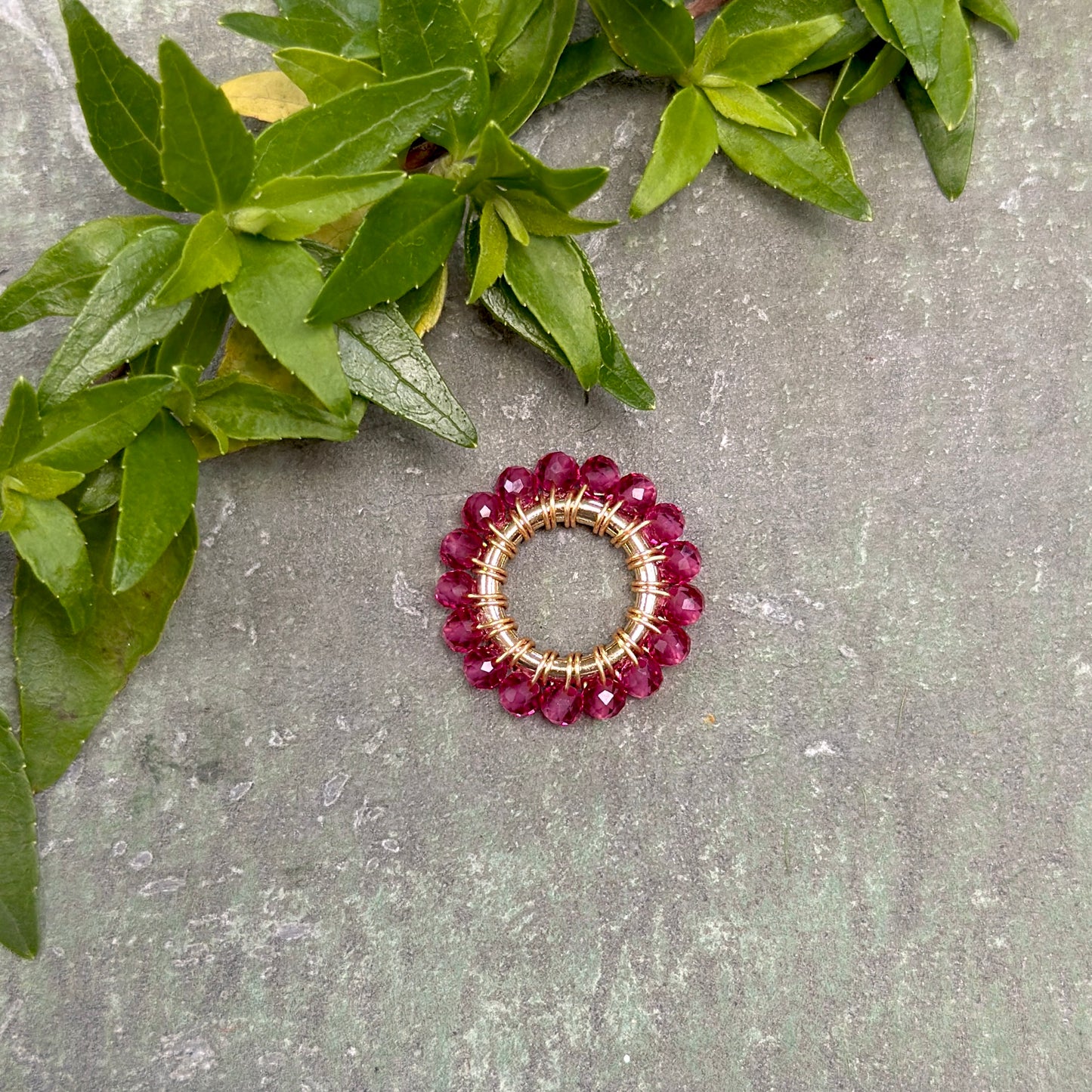 Fuchsia Pink Garnet Mini Pendant For Necklace Chain