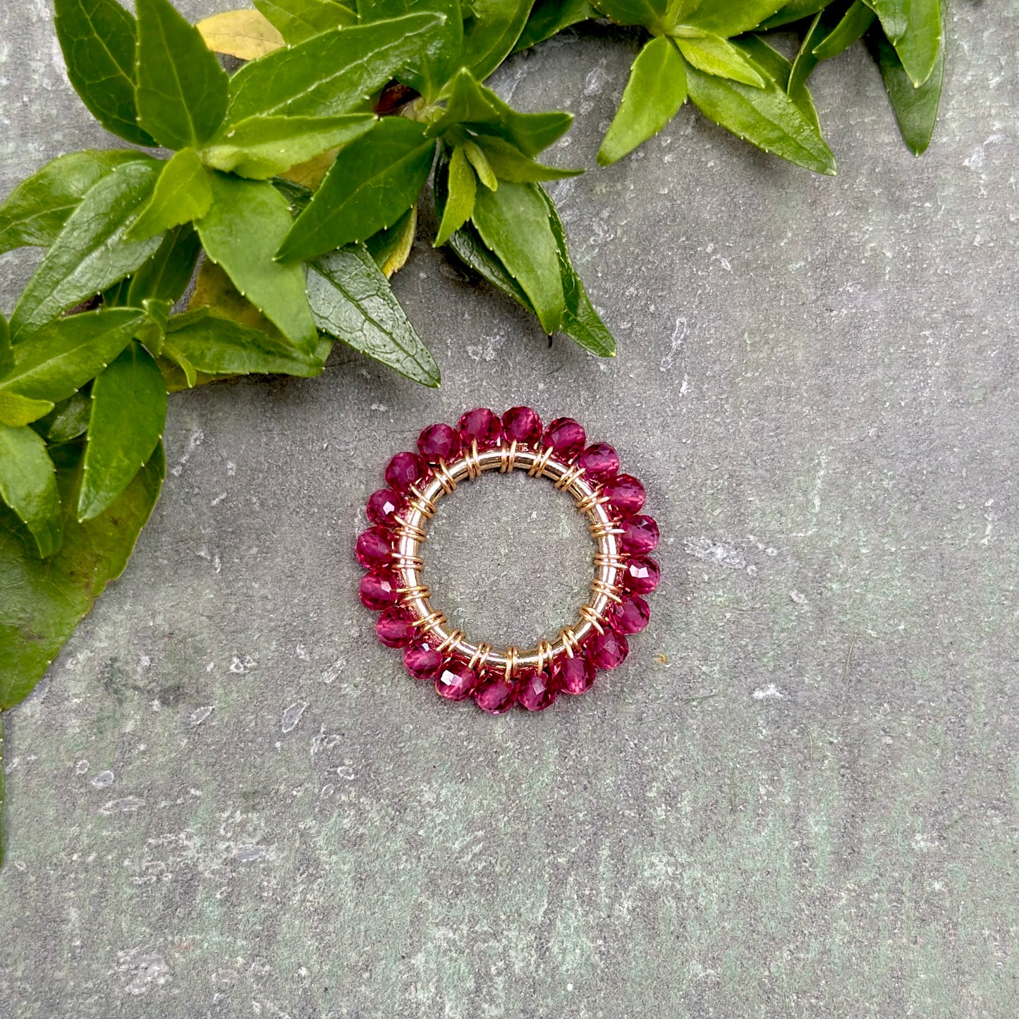 Fuchsia Pink Garnet Midi Pendant For Necklace Chain