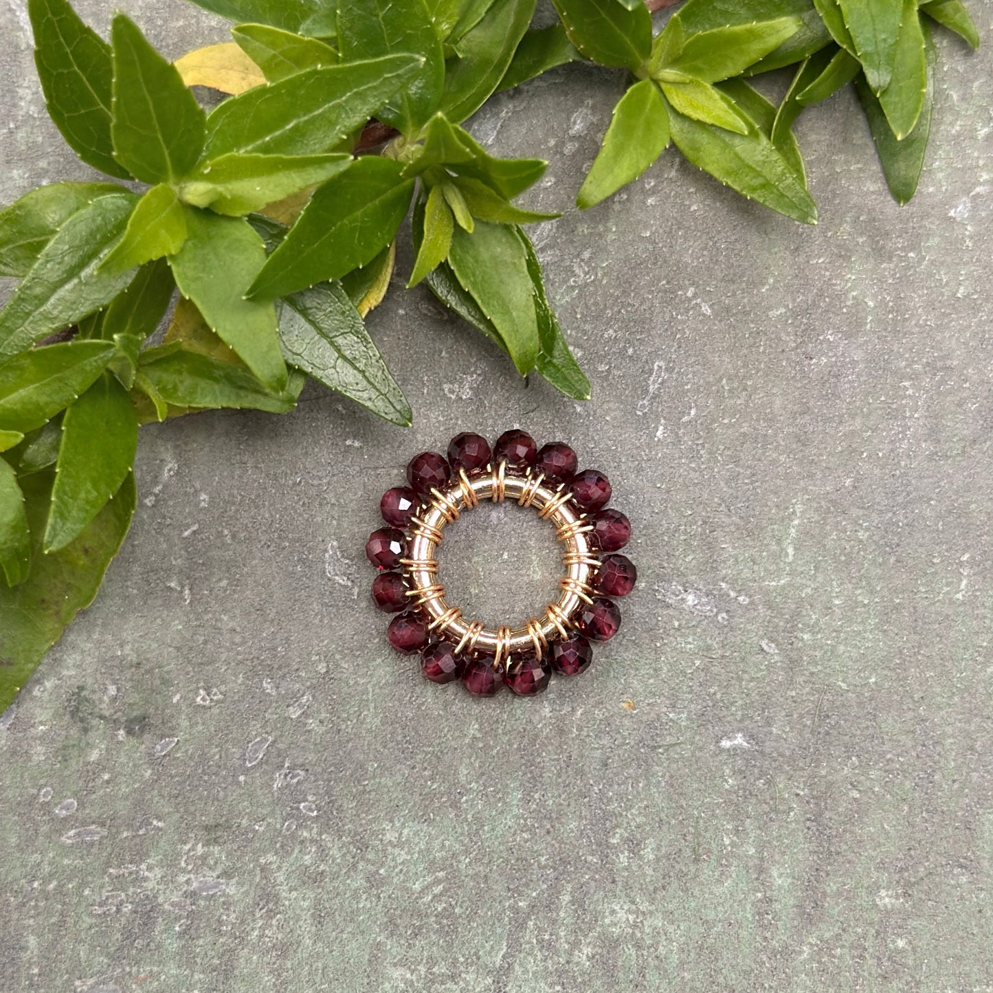 Burgundy Red Garnet Mini Pendant For Necklace Chain