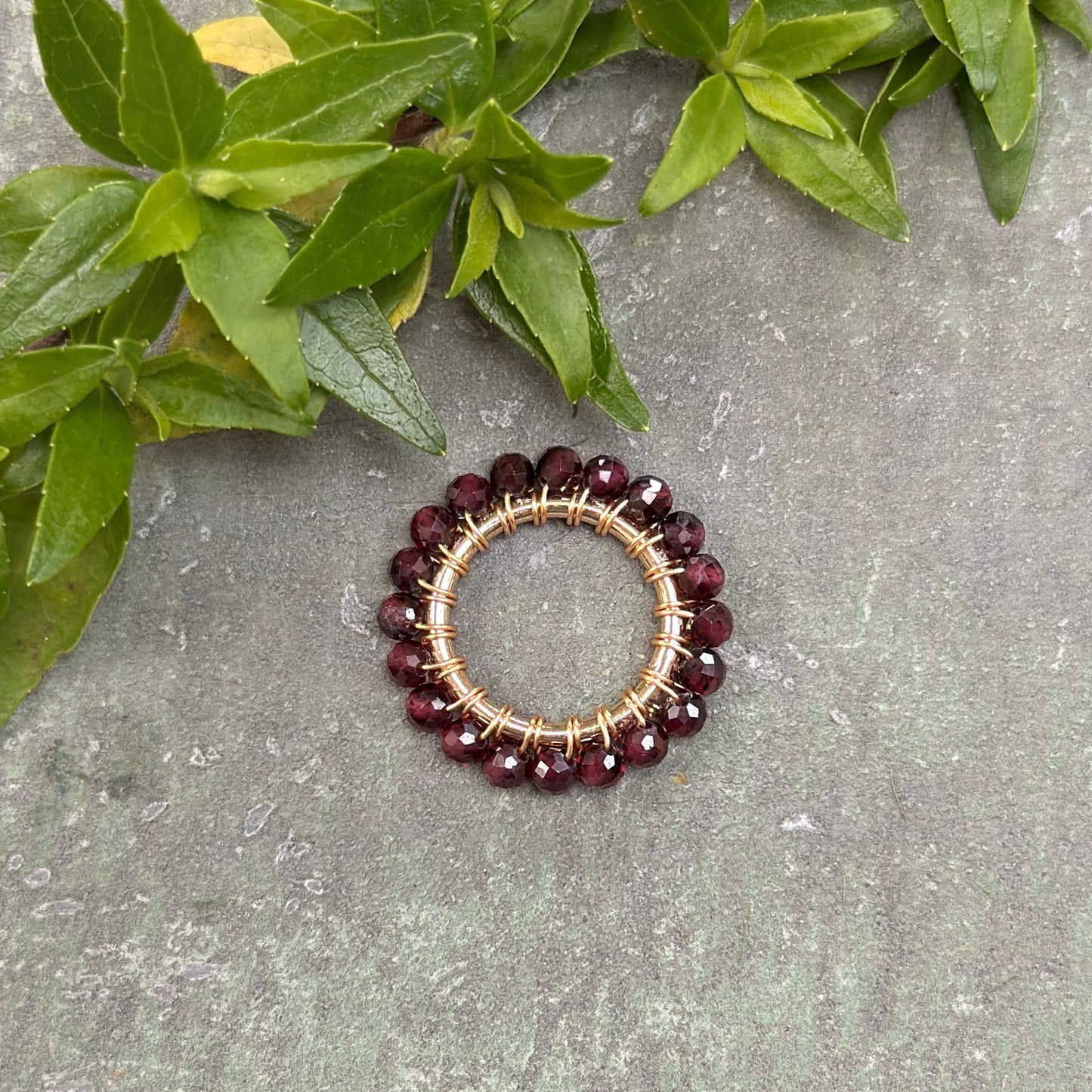 Burgundy Red Garnet Midi Pendant For Necklace Chain