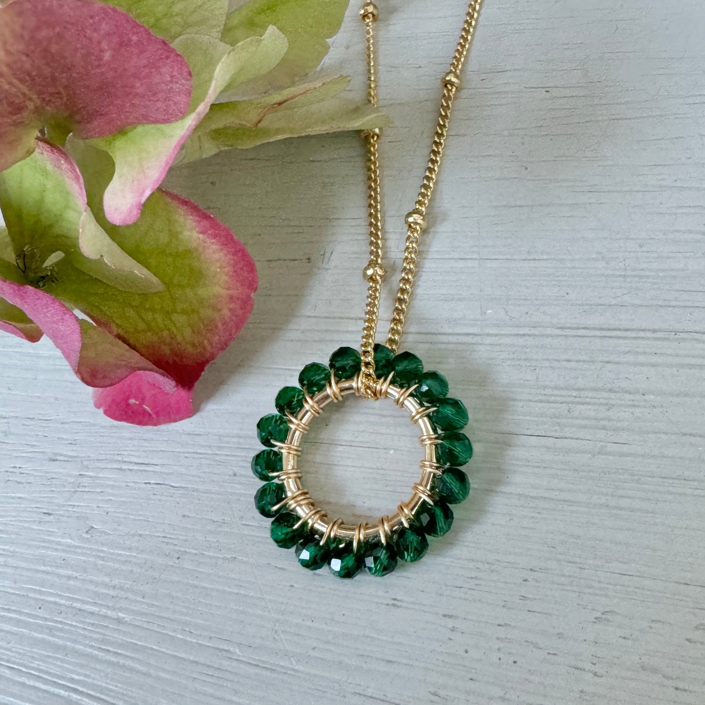 Emerald Green Jade (Midi Bead) Pendant Necklace