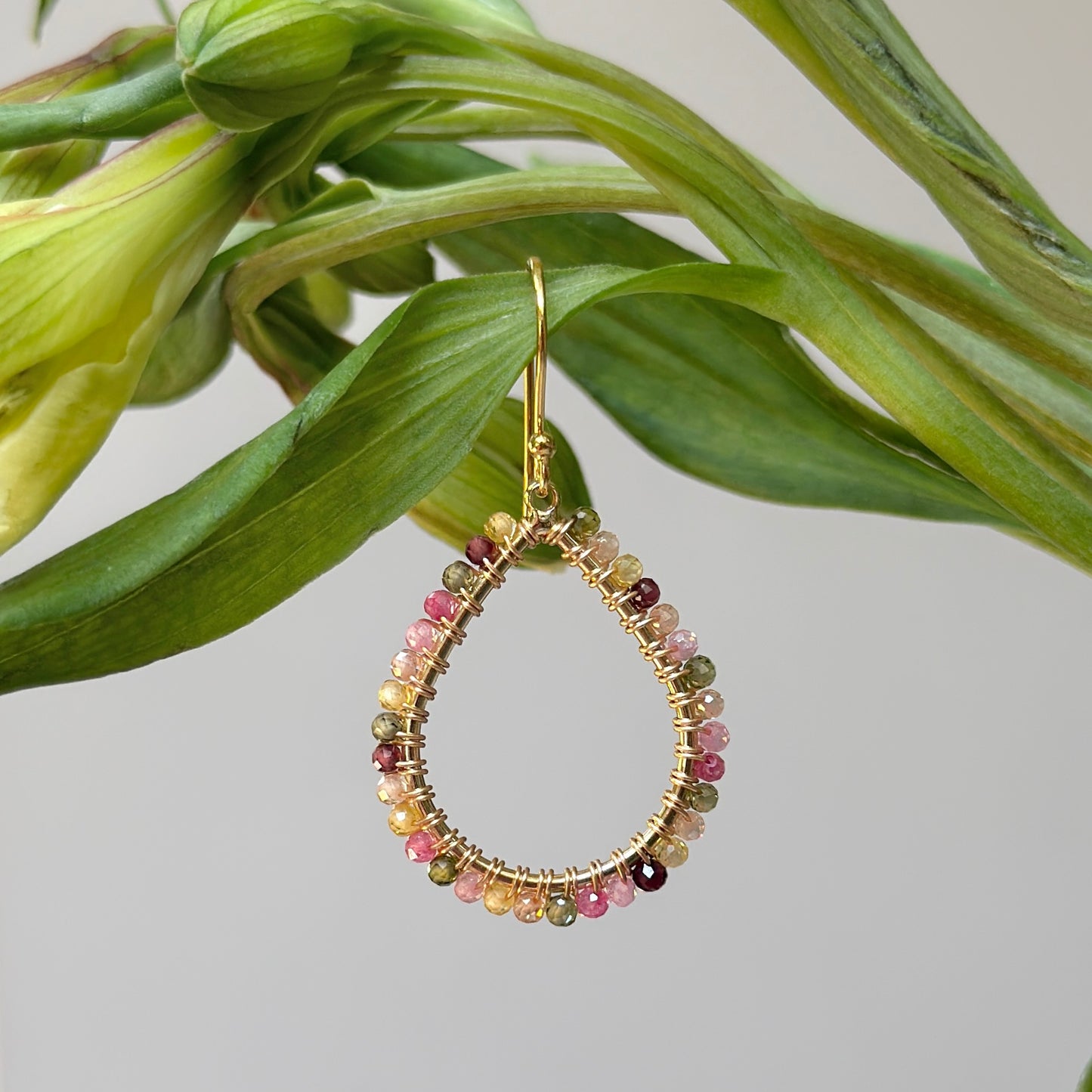 Berry Ombré Midi Teardrop Beaded Earrings