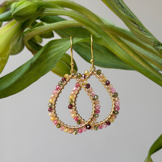 Berry Ombré Midi Teardrop Beaded Earrings