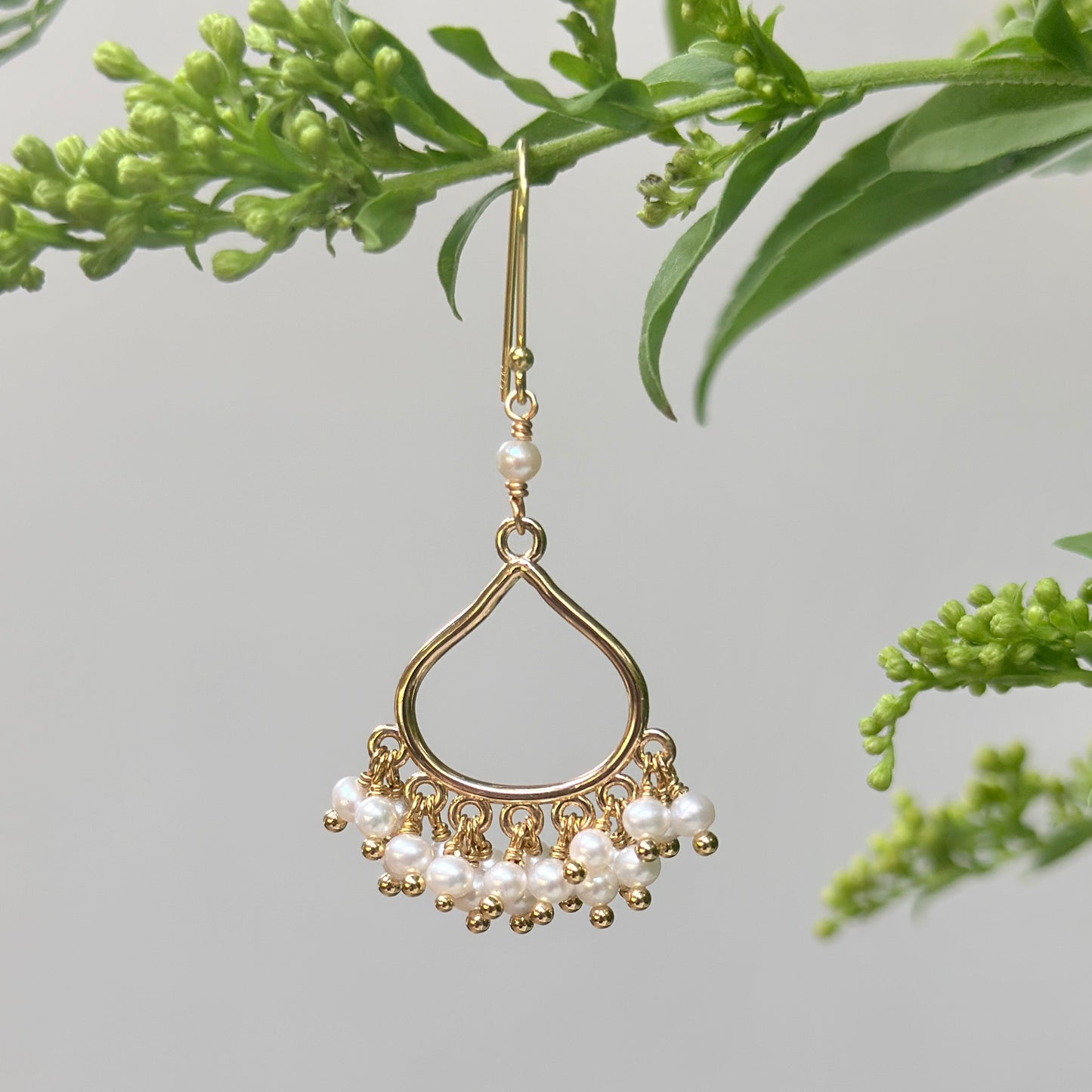 Freshwater Pearl Paxos 21-Bead Teardrop Earrings