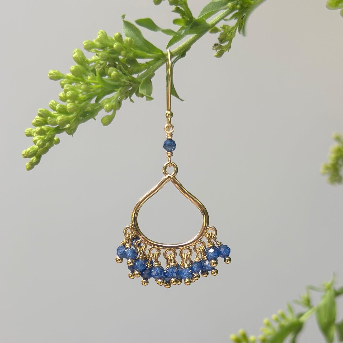 Royal Blue Azurite Paxos 21-Bead Teardrop Earrings