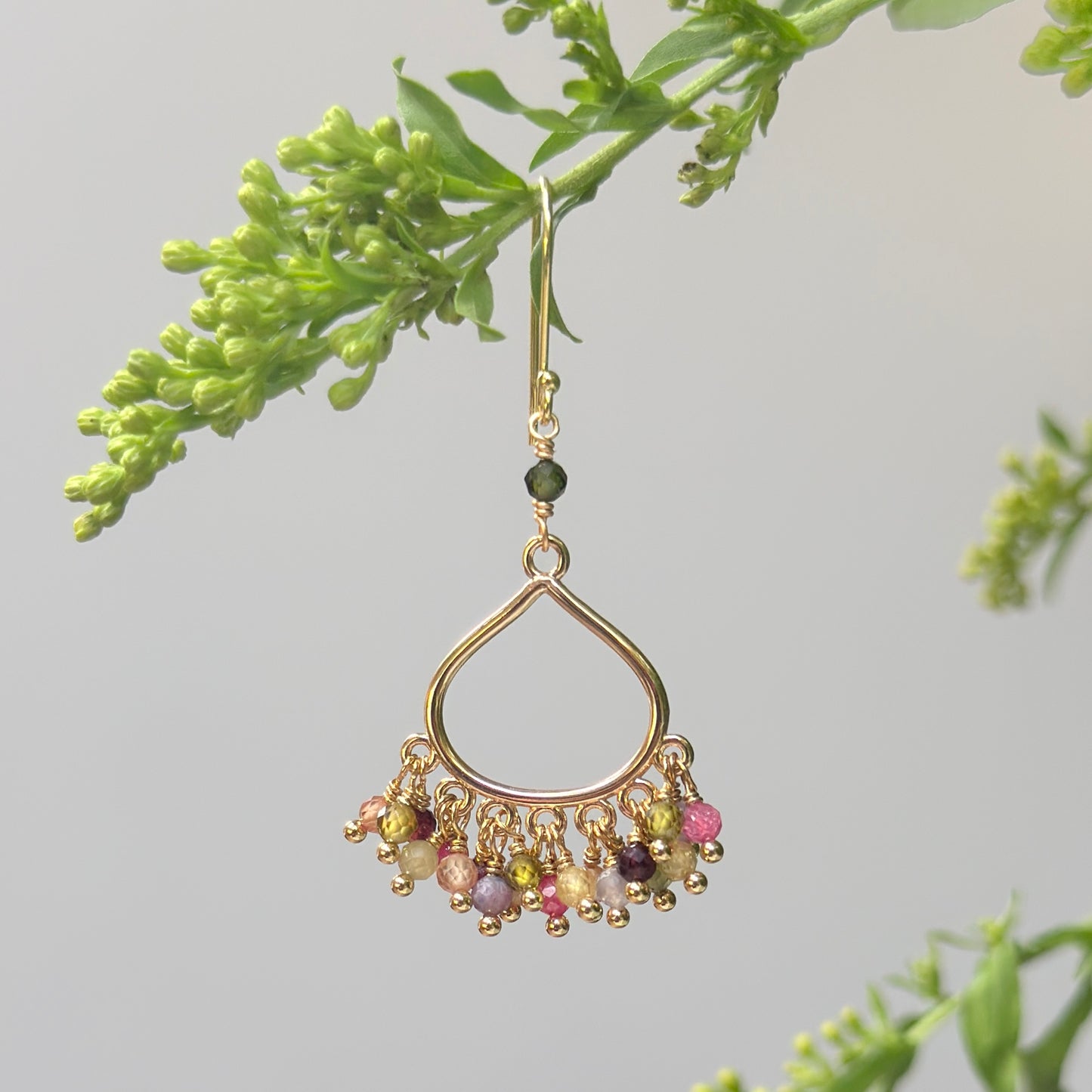 Berry Paxos 21-Bead Teardrop Earrings