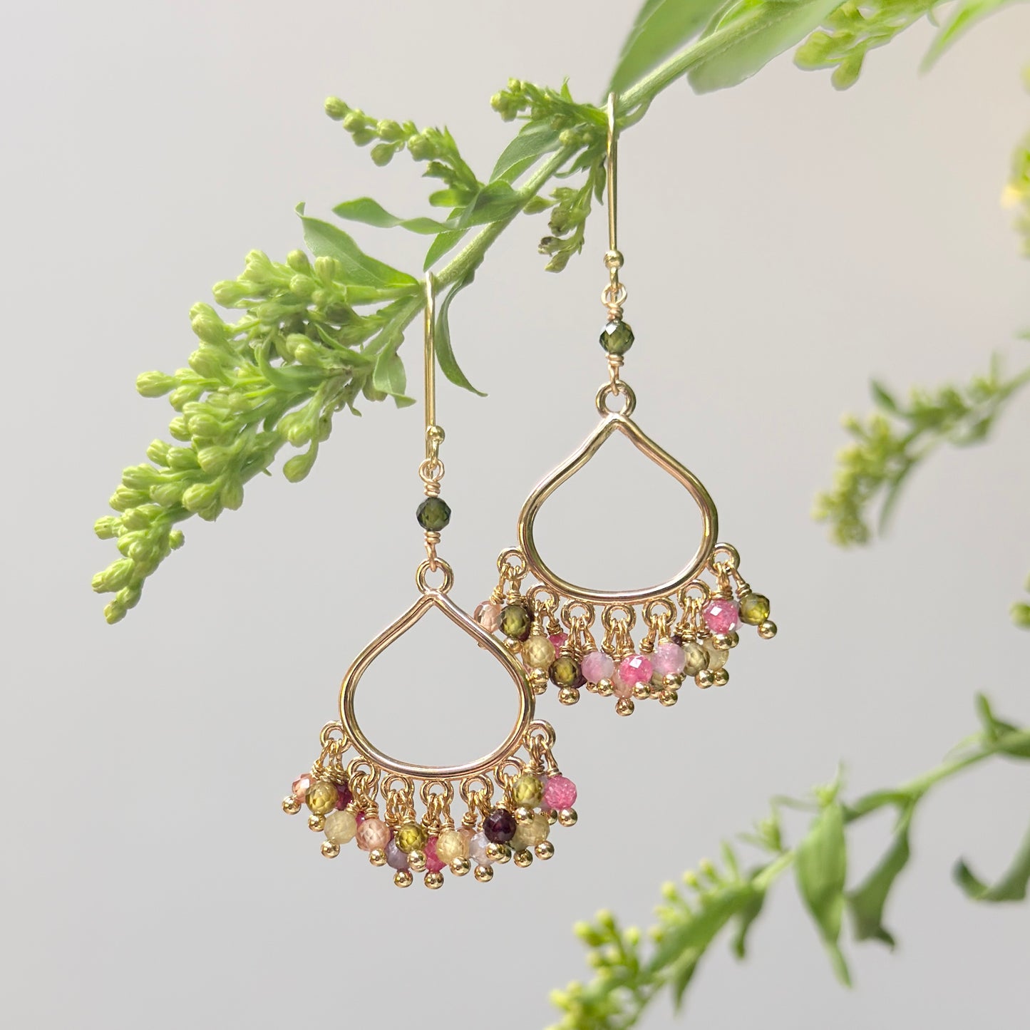 Berry Paxos 21-Bead Teardrop Earrings