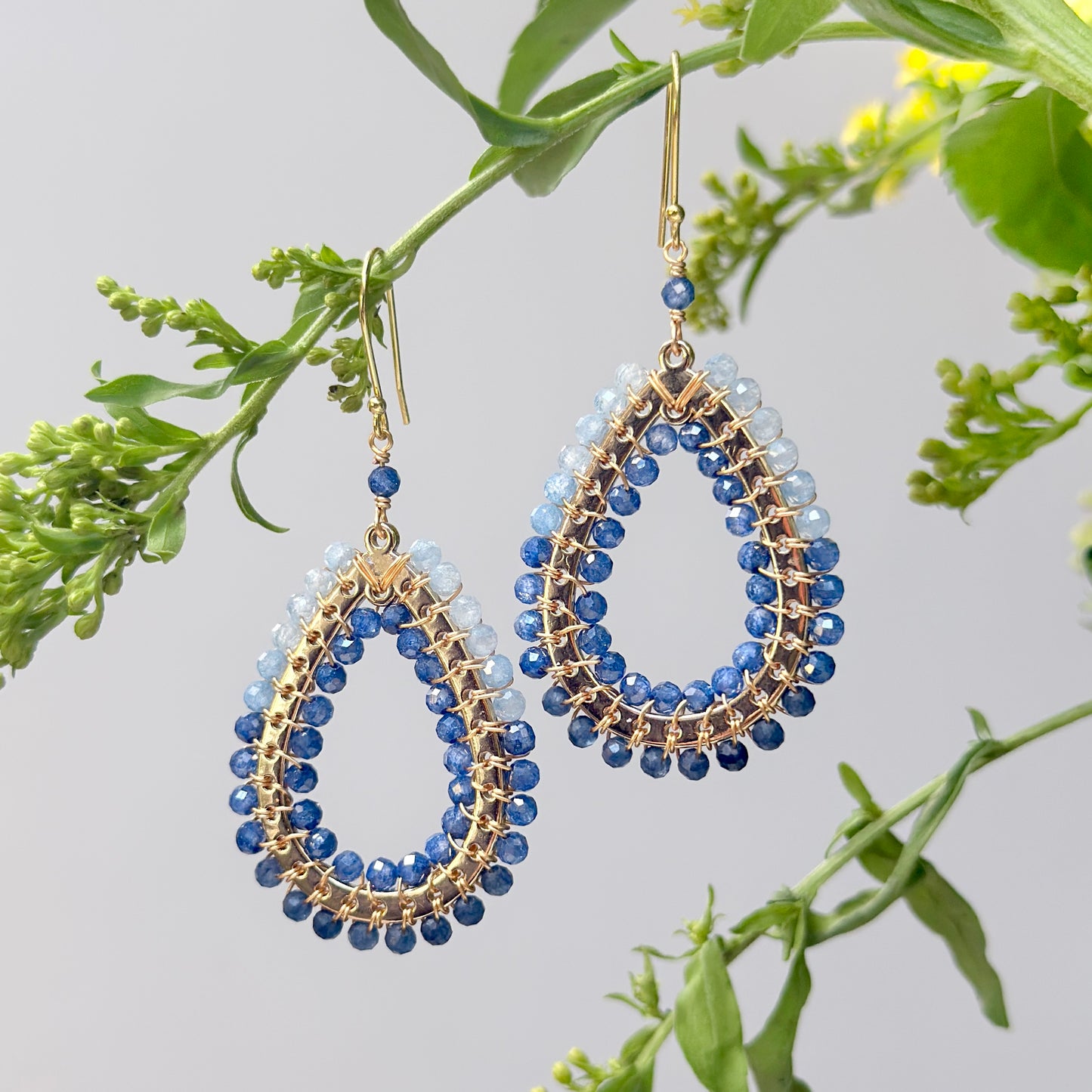 Blue Ombré Mustique Teardrop Earrings
