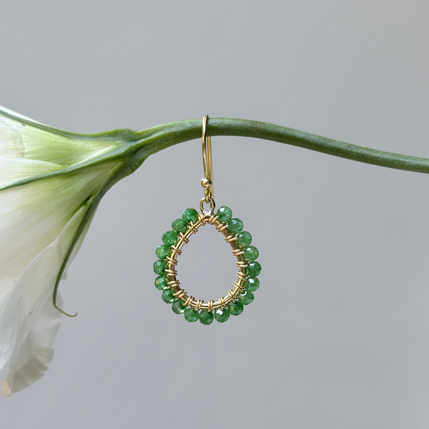 Pear Green Jade Mini Teardrop Earrings
