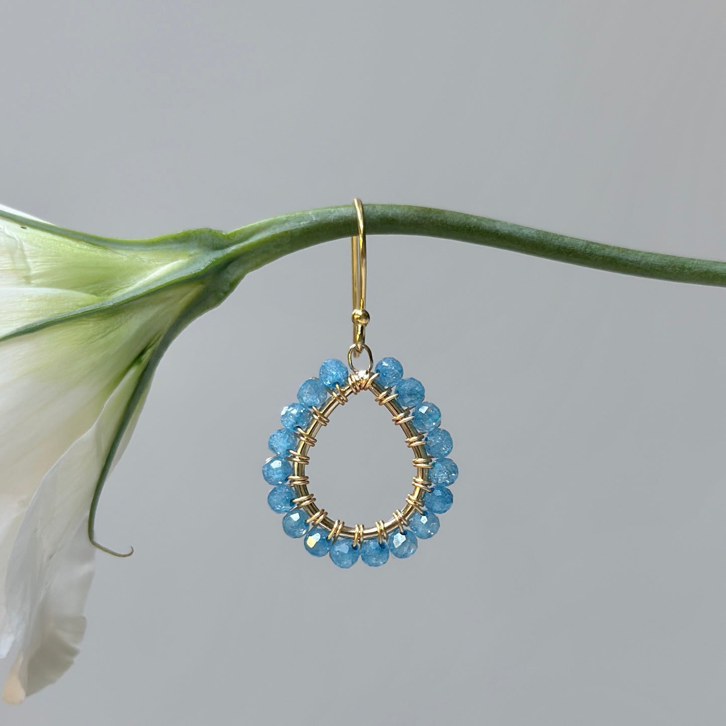 Dark Cornflower Blue Kyanite Mini Teardrop Earrings