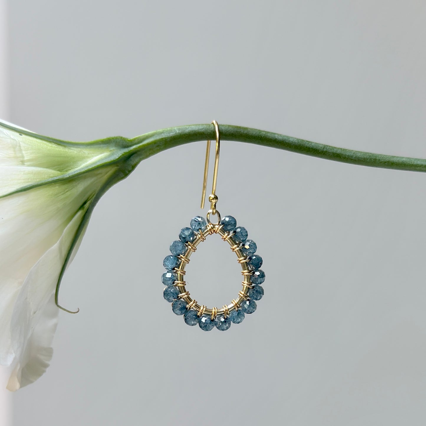 Airforce Blue Quartz Mini Teardrop Earrings