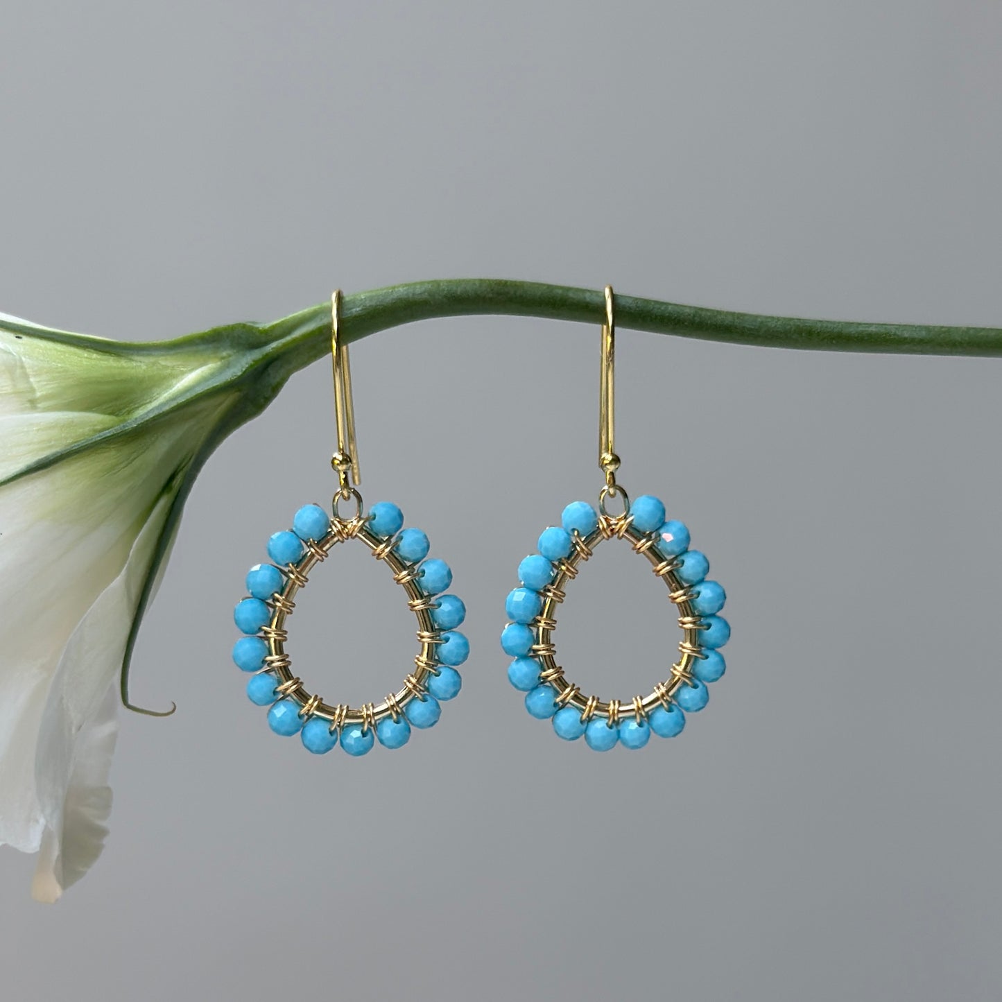 Sky Blue Mini Teardrop Earrings