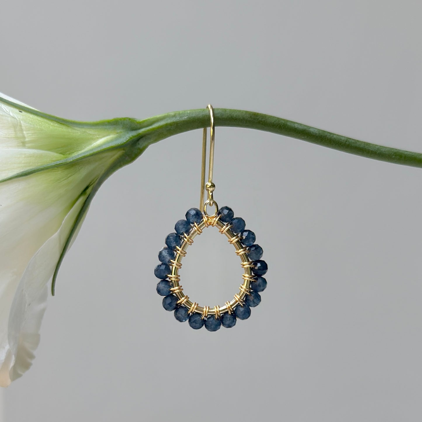 Dark Denim Iolite Mini Teardrop Earrings