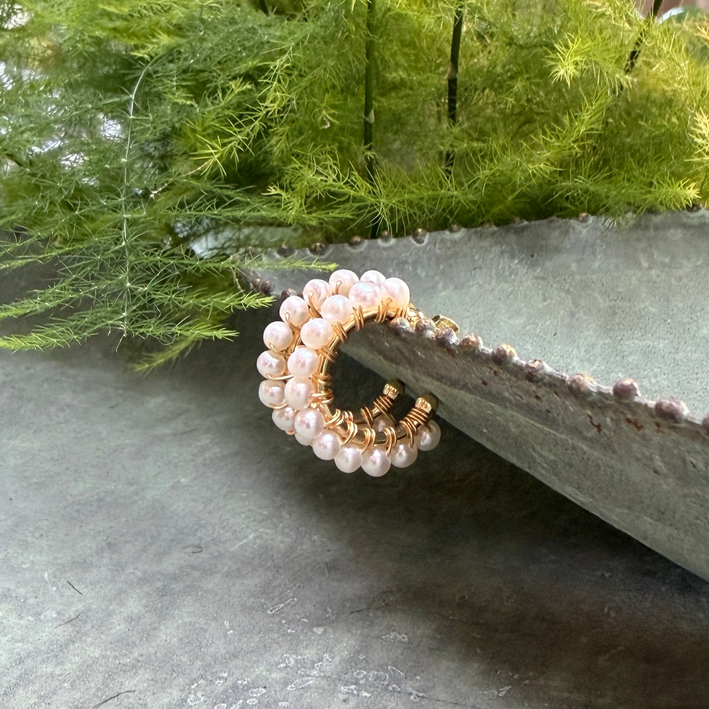 Freshwater Pearl Mini Hoop Beaded Earrings