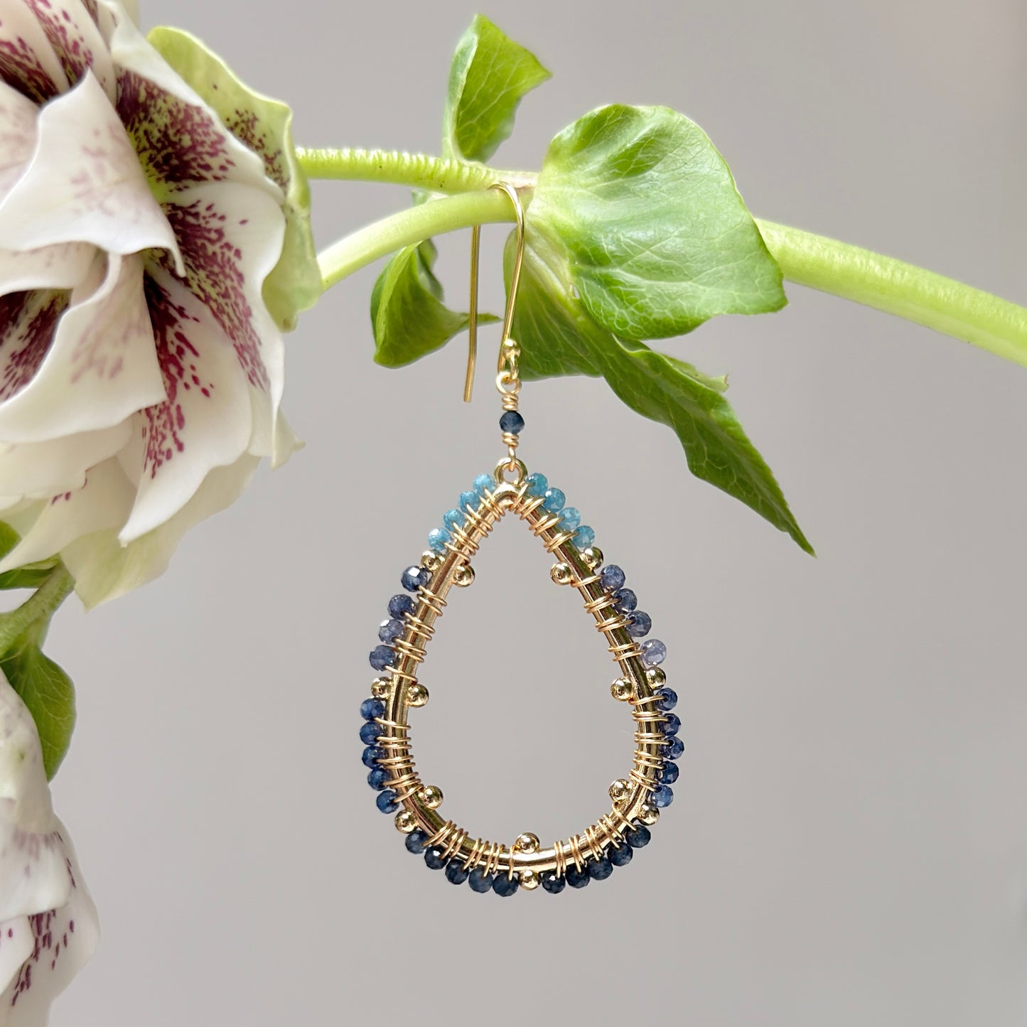 Blue Ombré Capri Bobble Teardrop Earrings