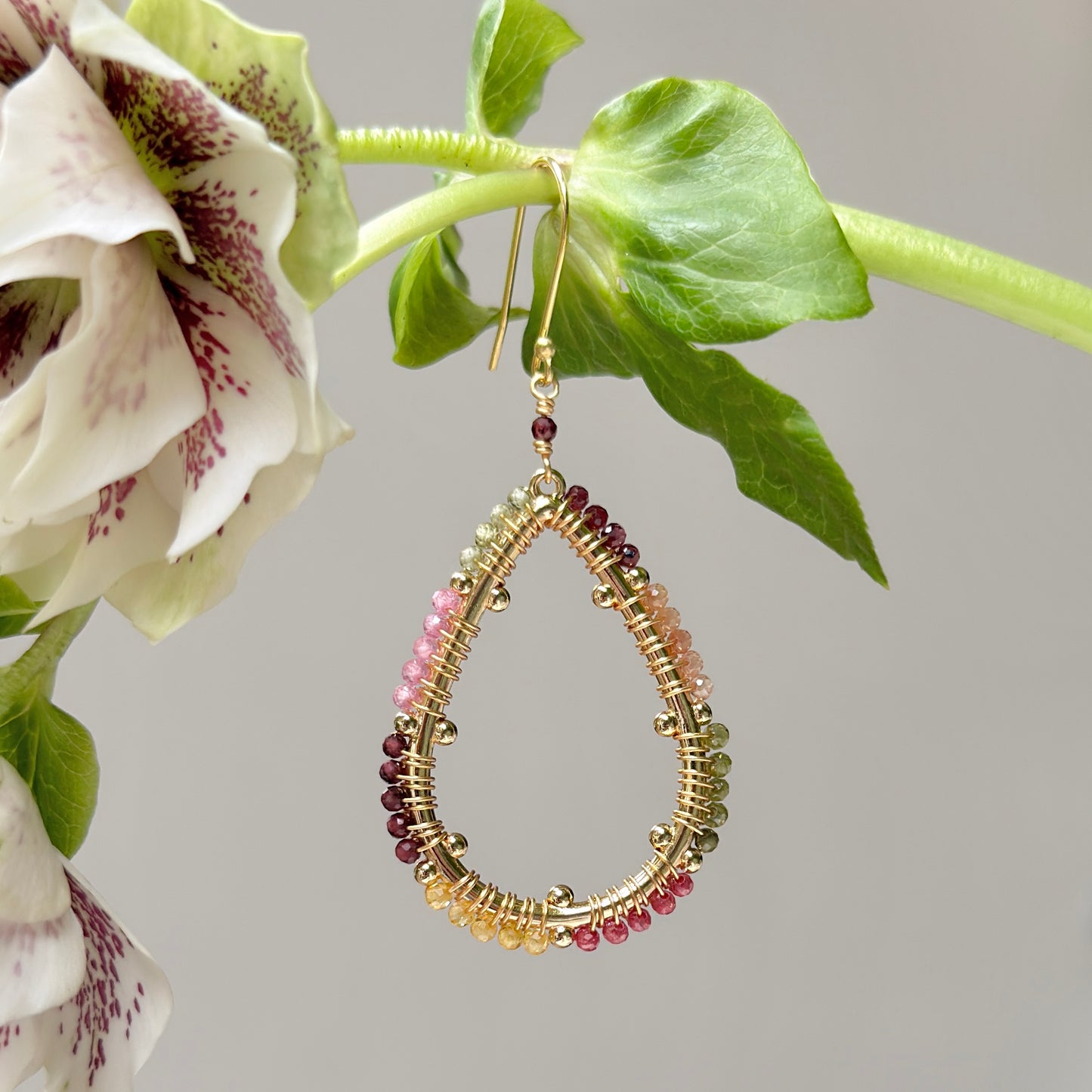 Berry Capri Bobble Teardrop Earrings
