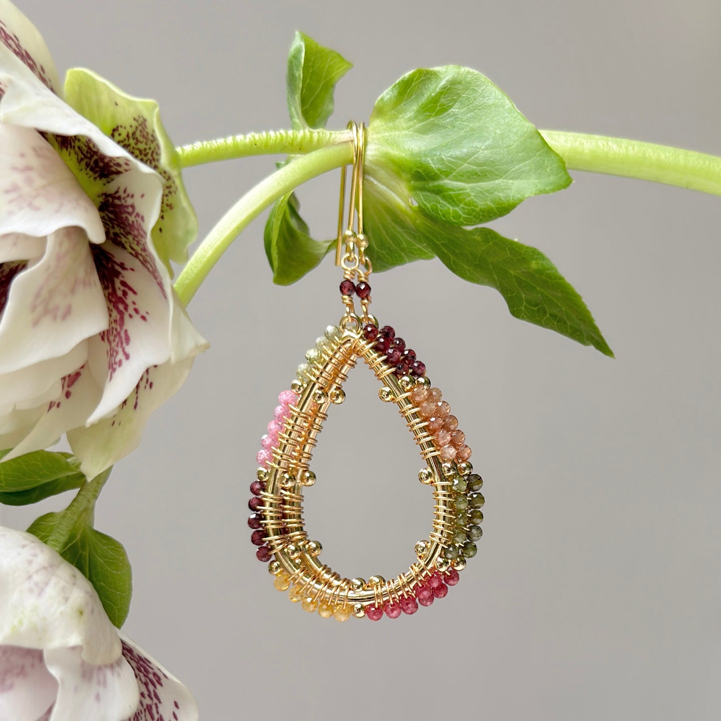 Berry Capri Bobble Teardrop Earrings