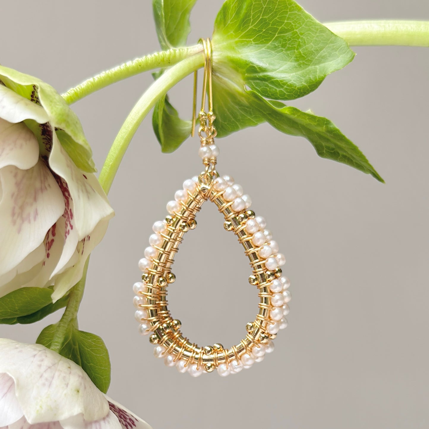 Freshwater Pearl Capri Bobble Teardrop Earrings