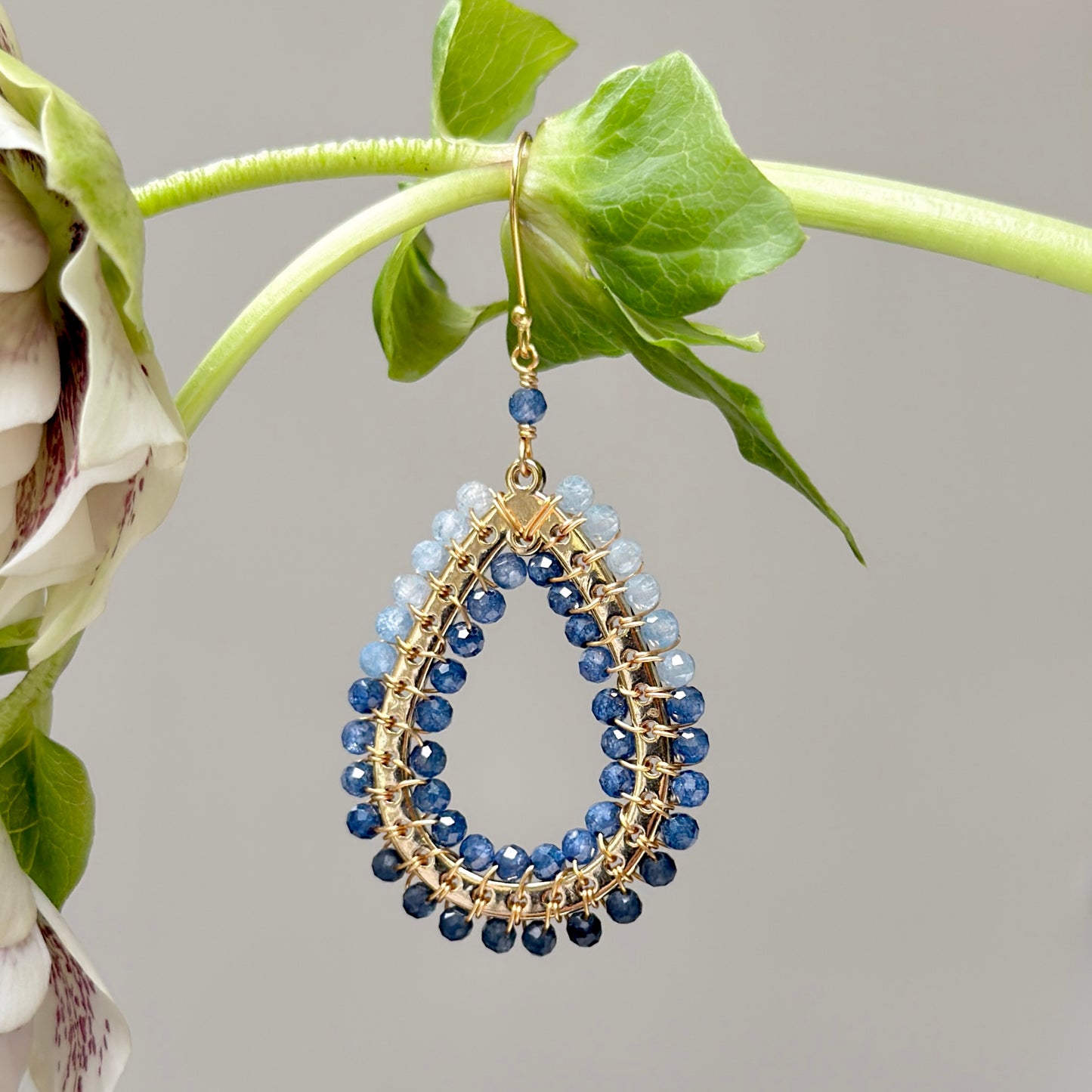 Blue Ombré Mustique Teardrop Earrings