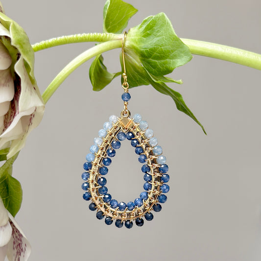 Blue Ombré Mustique Teardrop Earrings