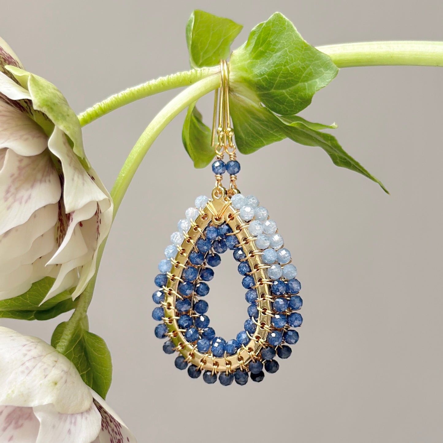 Blue Ombré Mustique Teardrop Earrings