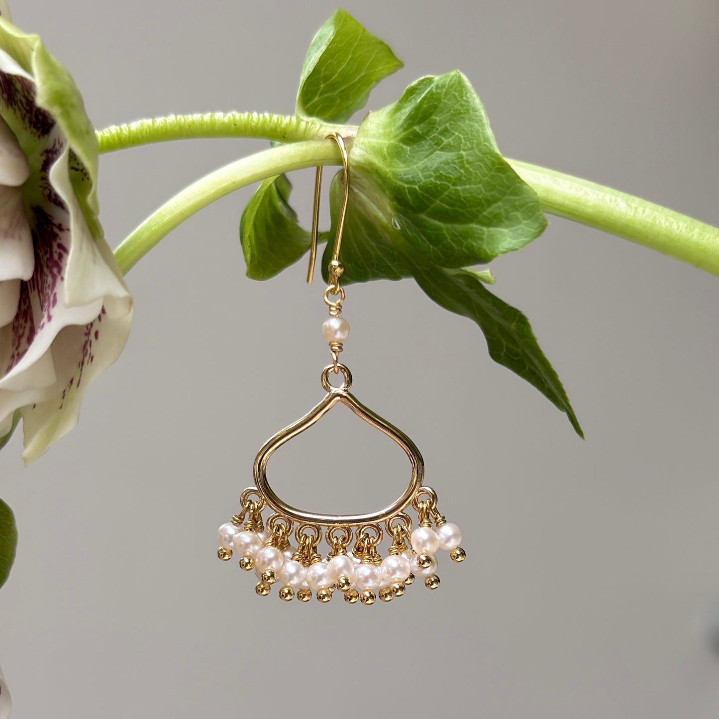 Freshwater Pearl Paxos 21-Bead Teardrop Earrings