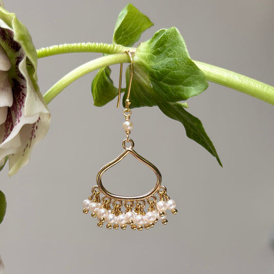Freshwater Pearl Paxos 21-Bead Teardrop Earrings