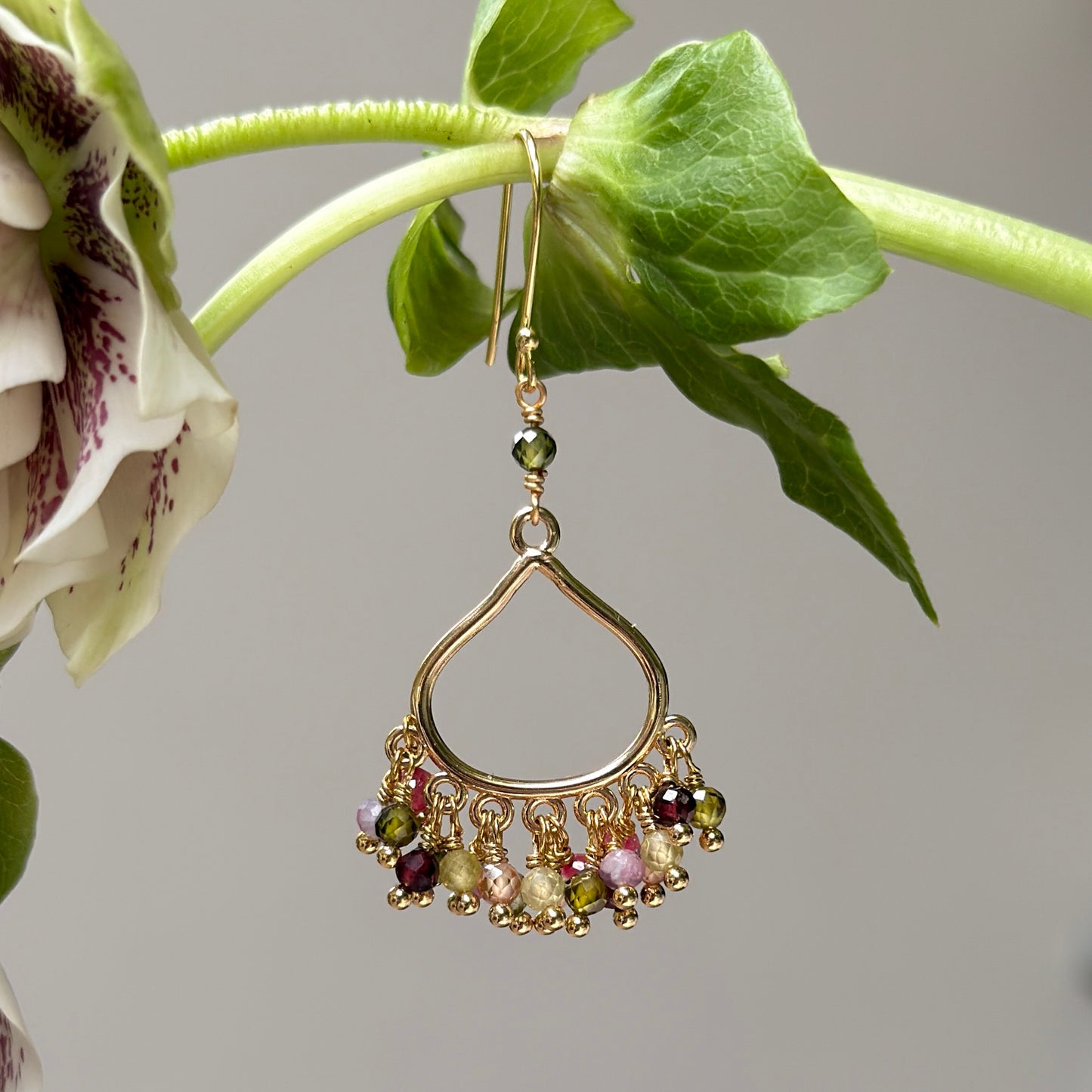Berry Paxos 21-Bead Teardrop Earrings