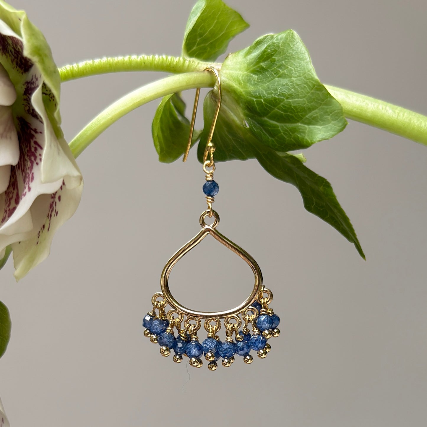 Royal Blue Azurite Paxos 21-Bead Teardrop Earrings