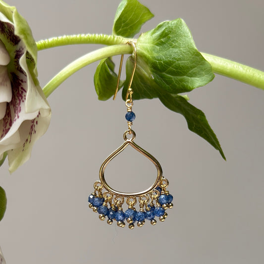Royal Blue Azurite Paxos 21-Bead Teardrop Earrings