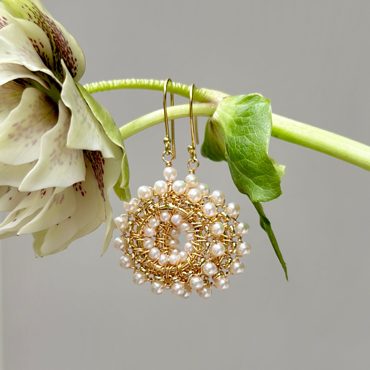 Freshwater Pearl Rolo Round Beaded Earrings