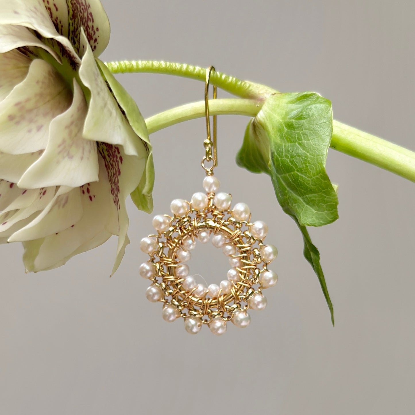 Freshwater Pearl Rolo Round Beaded Earrings