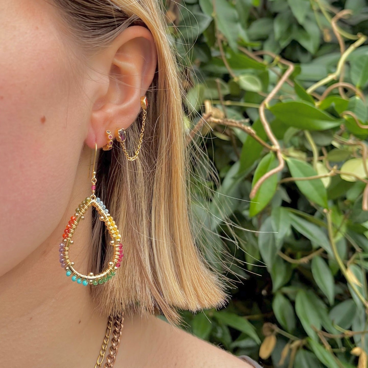 Tutti Frutti Capri Bobble Teardrop Earrings