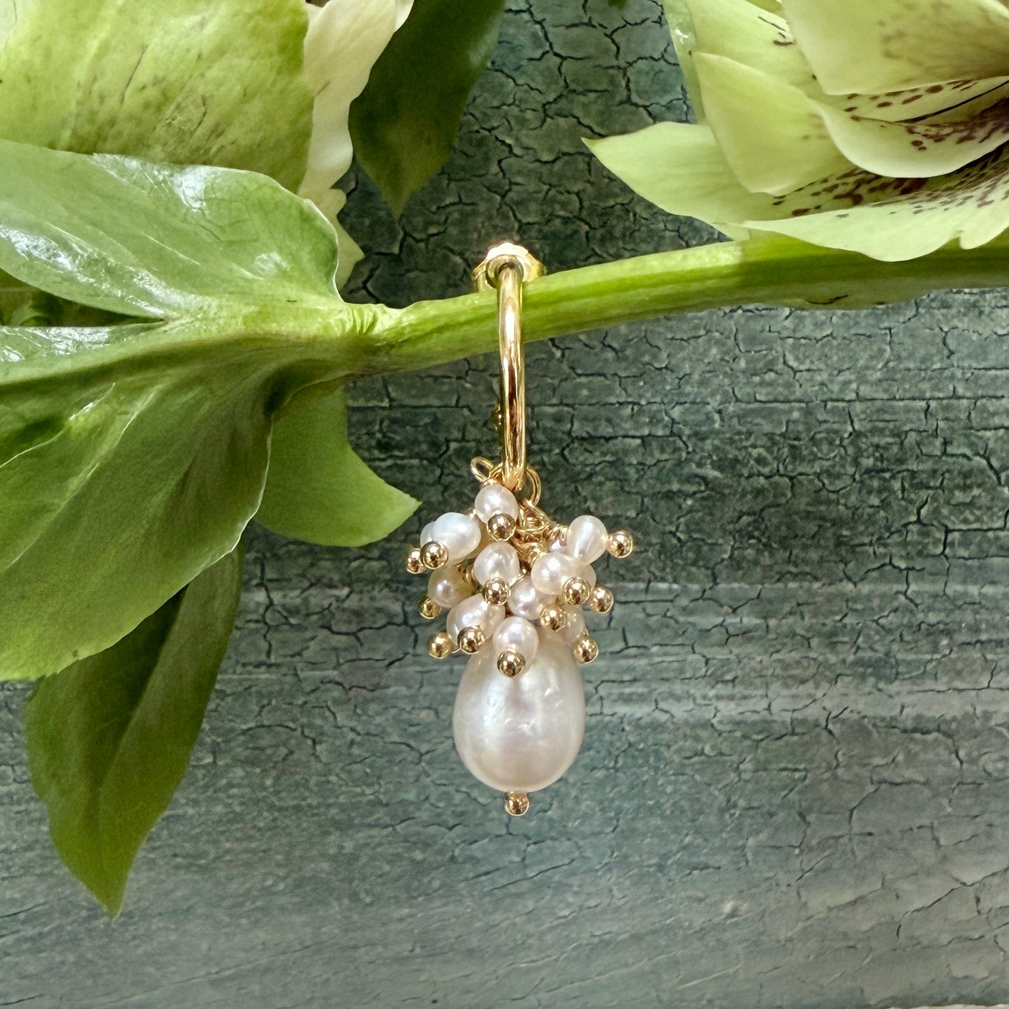 Mini Hoop Earrings With Ibiza Pearl Drops