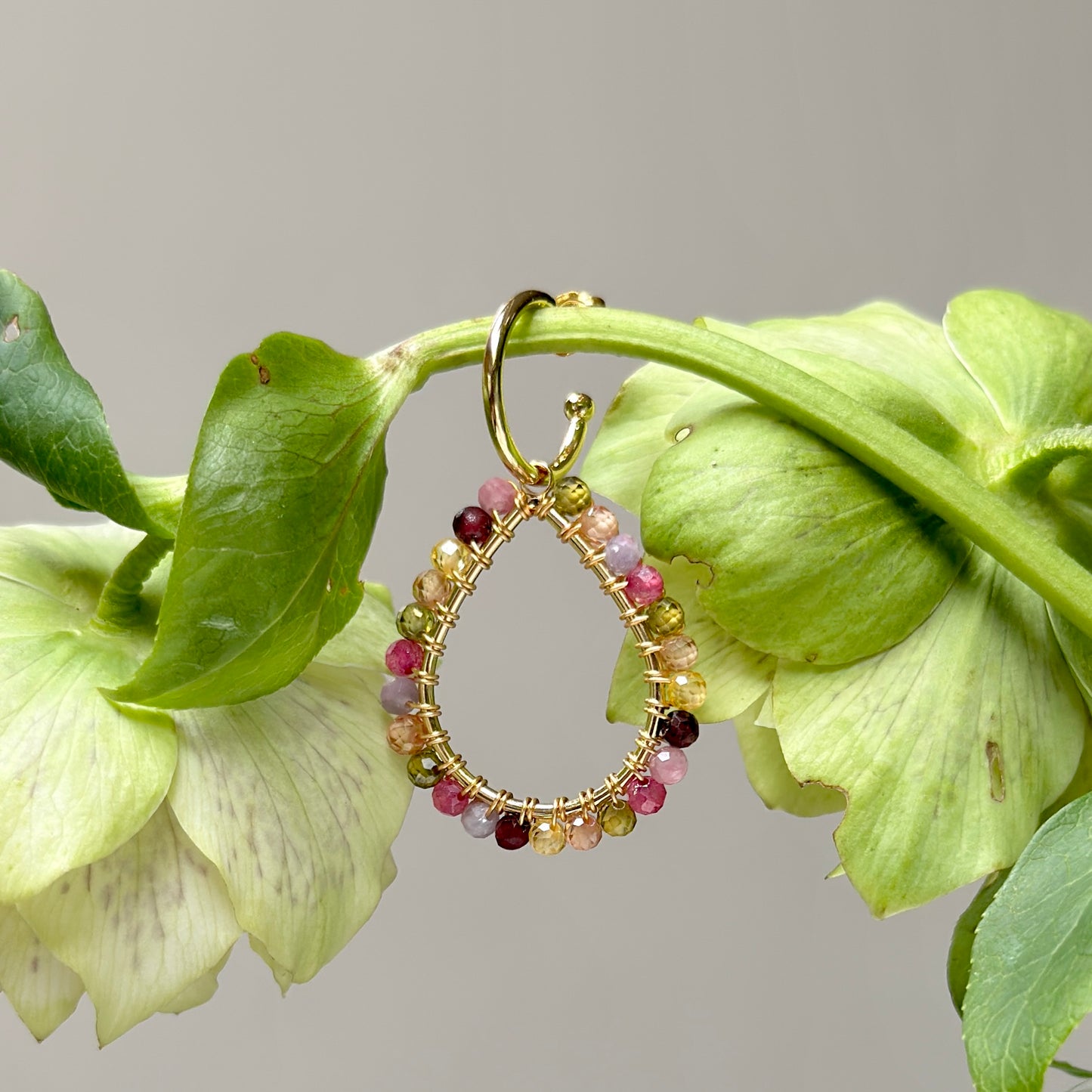 Chunky Lilac Berry Teardrop Earrings On Mini Hoops