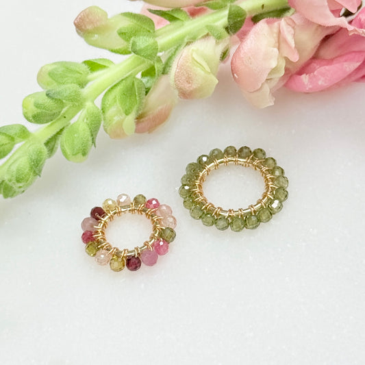 Autumn Berry & Olive Green Peridot Double Pendant For Necklace Chain