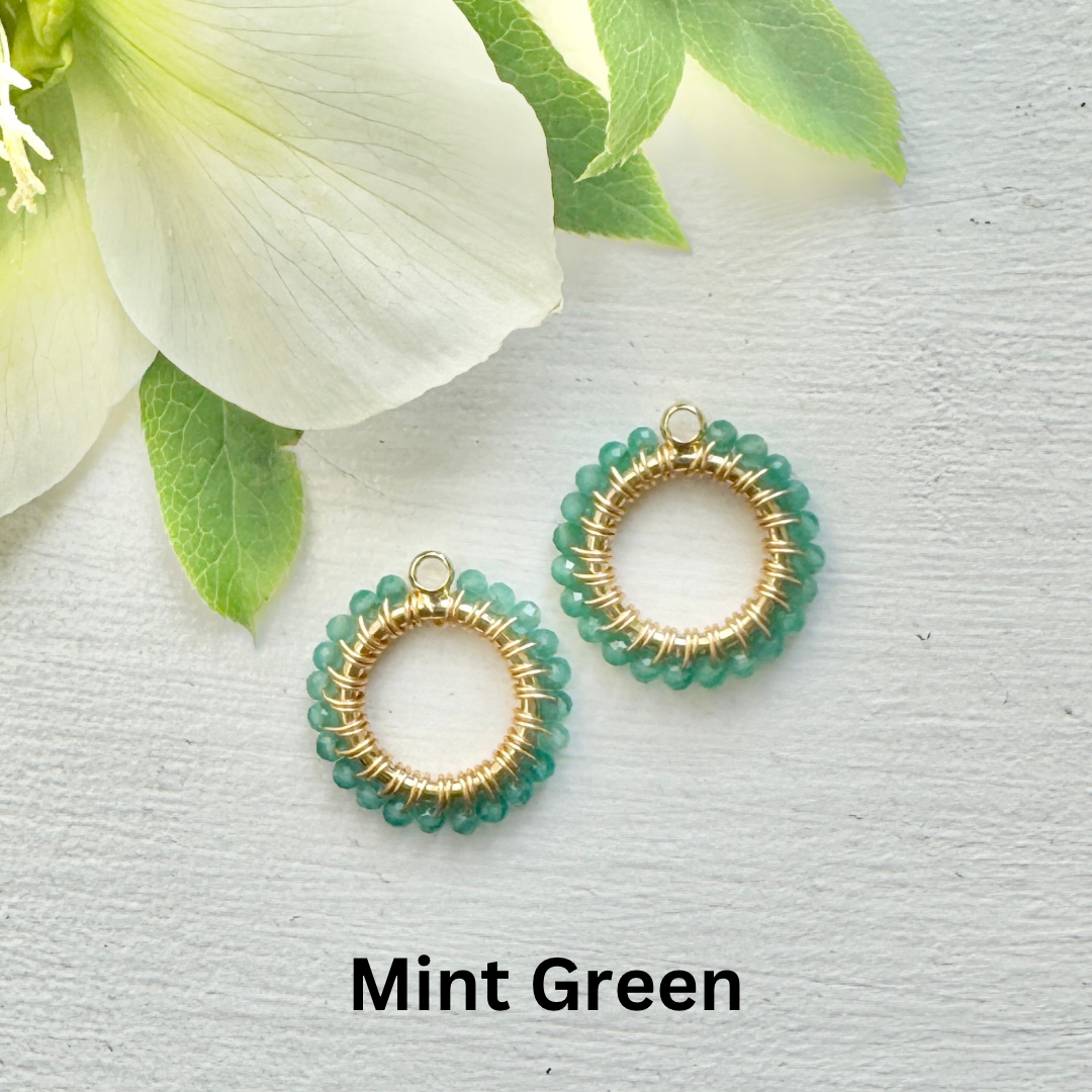 Mini Hoop Earrings + Beaded Circle Charms