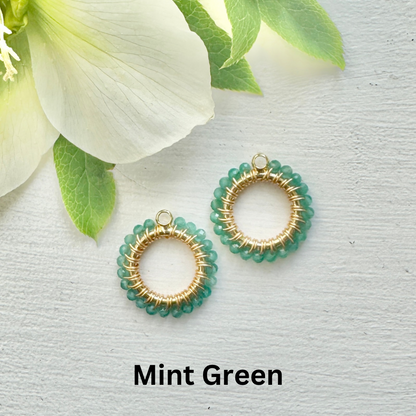 Mini Hoop Earrings + Beaded Circle Charms