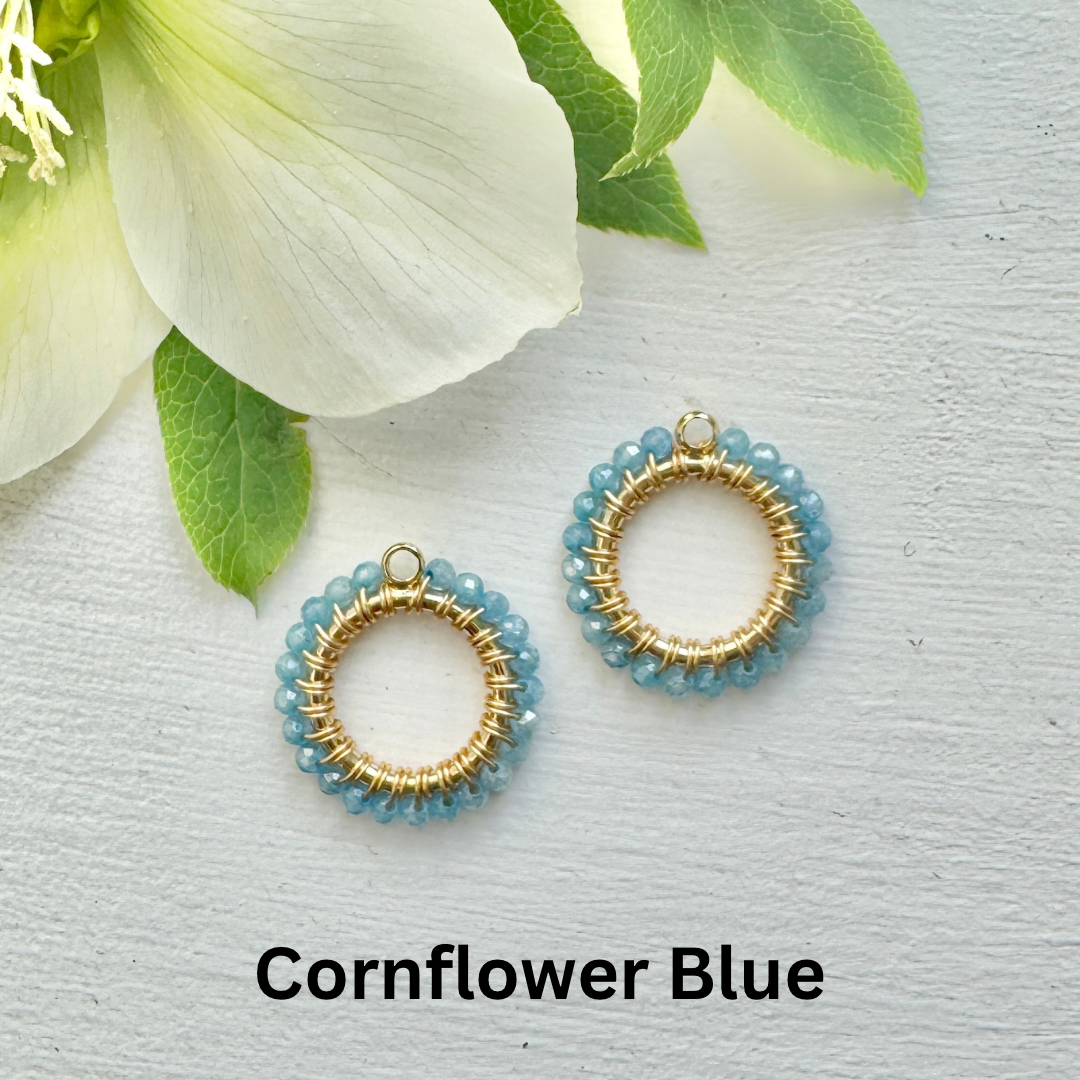 Mini Hoop Earrings + Beaded Circle Charms