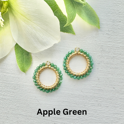 Mini Hoop Earrings + Beaded Circle Charms