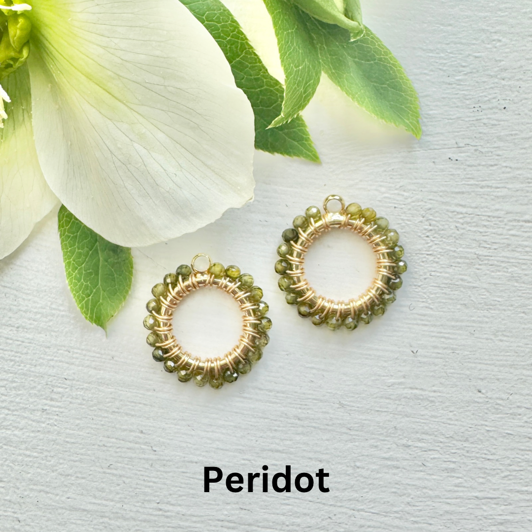 Mini Hoop Earrings + Beaded Circle Charms